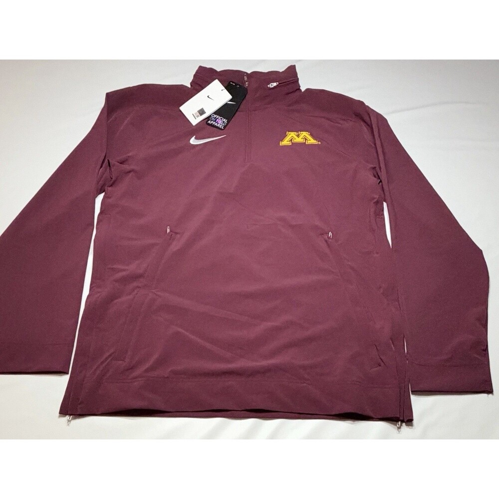 Minnesota Golden Gophers Nike On Field 1/4 Zip Jacket Men's Small Maroon NWT New